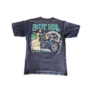 VTG ‘98 Boot Hill Saloon Bike Week Daytona Beach USA Made Faded Black M Pocket T